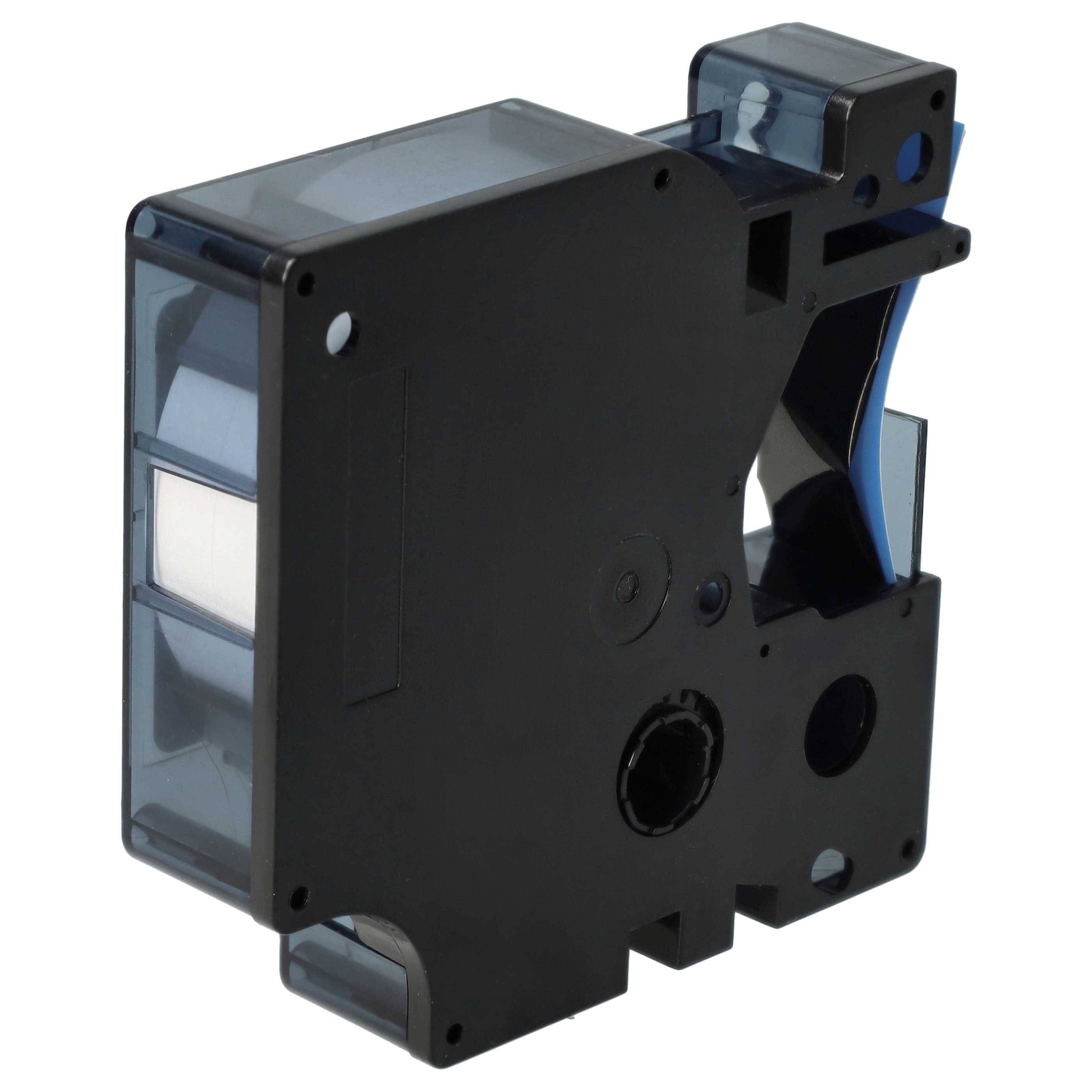 vhbw Schriftband-Kassette kompatibel mit Dymo LabelPoint 150, 300, 350, 200, 250, 100 Etiketten-Drucker 7m x 12mm Schwarz auf Blau
