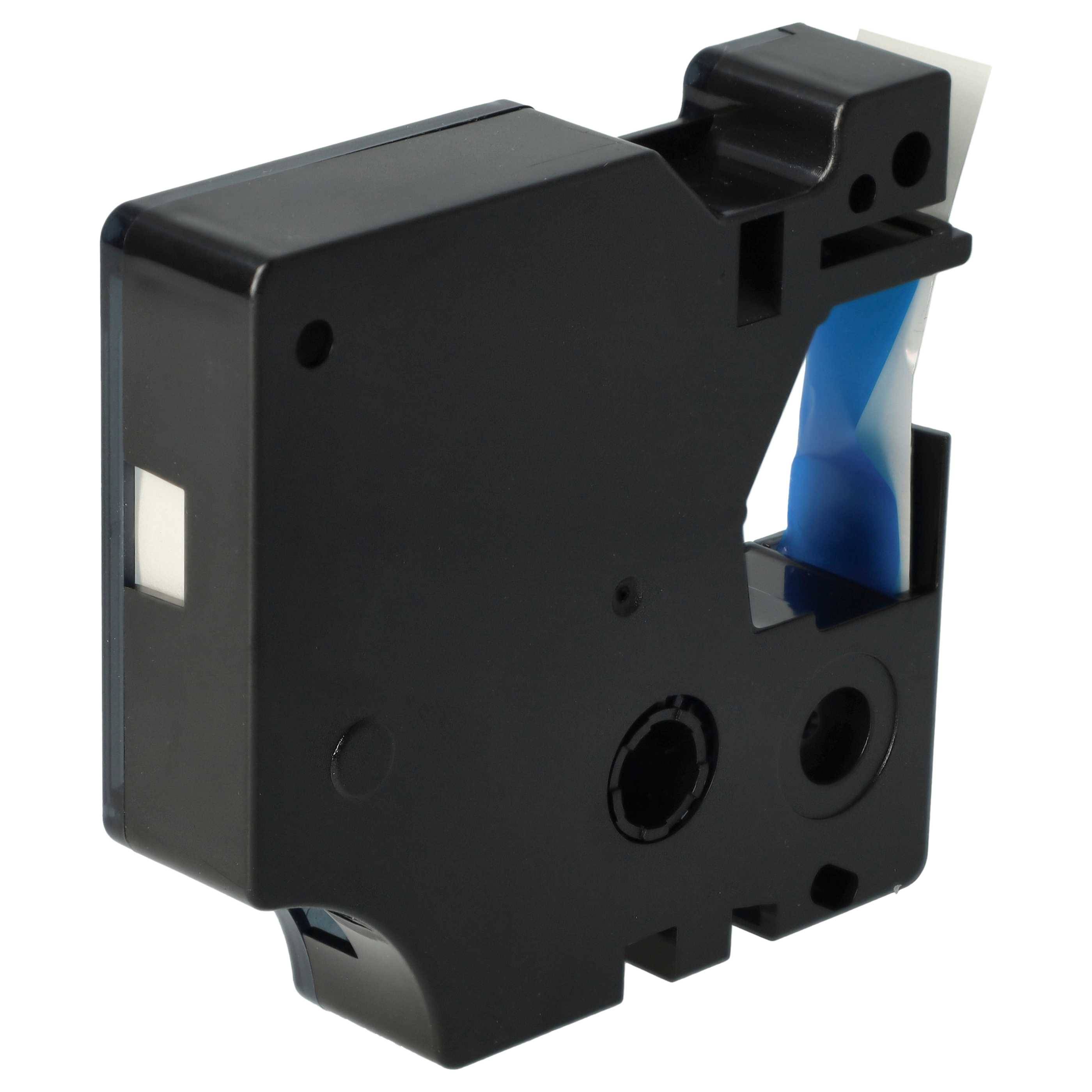 vhbw Schriftband-Kassette kompatibel mit Dymo LabelWriter Duo 400, Duo, Duo 450 Etiketten-Drucker 7m x 12mm Blau auf Transparent