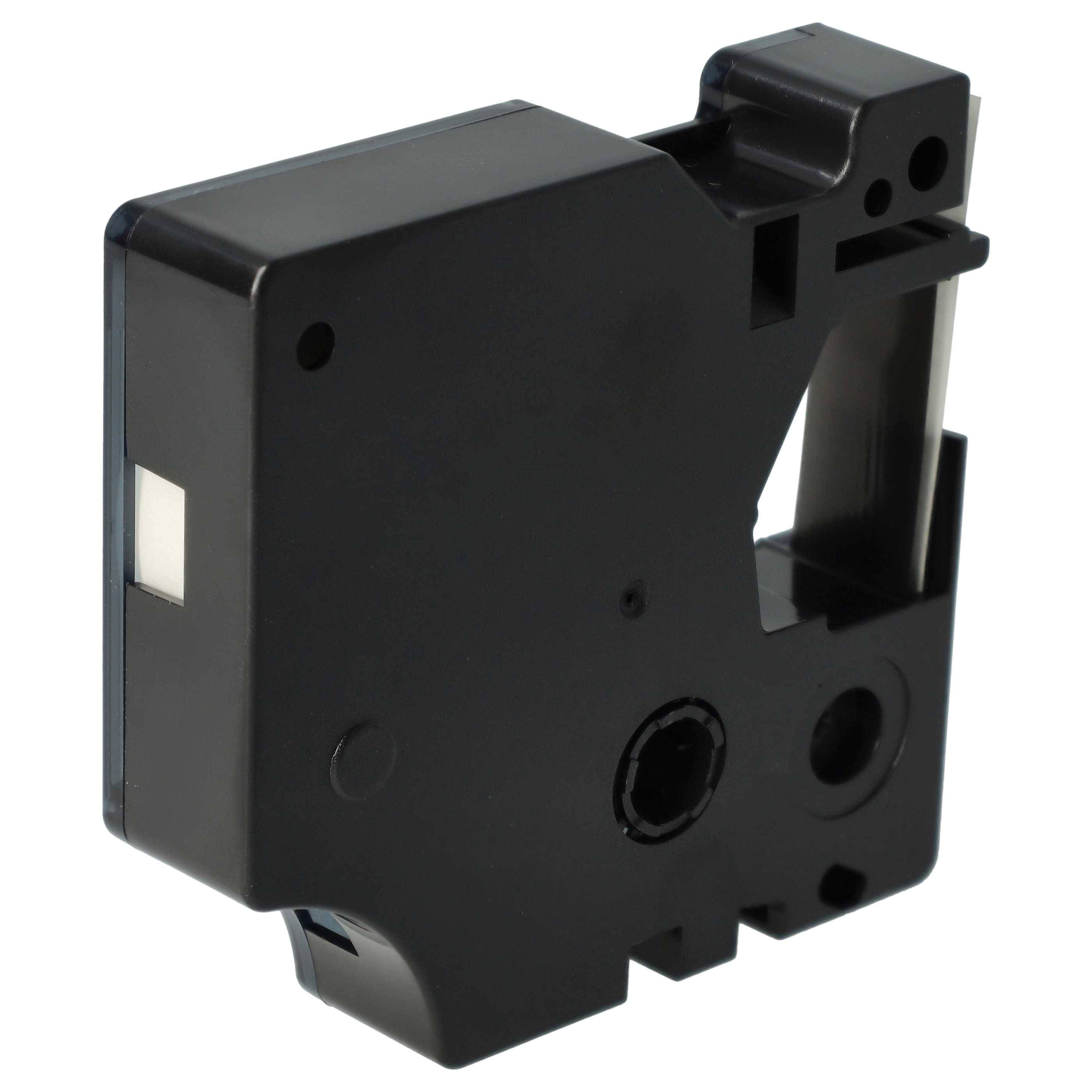 vhbw Schriftband-Kassette kompatibel mit Dymo LabelManager 100 | 210D, 120P, 200, 100 Plus, 160 Etiketten-Drucker 7m x 12mm Schwarz auf Transparent