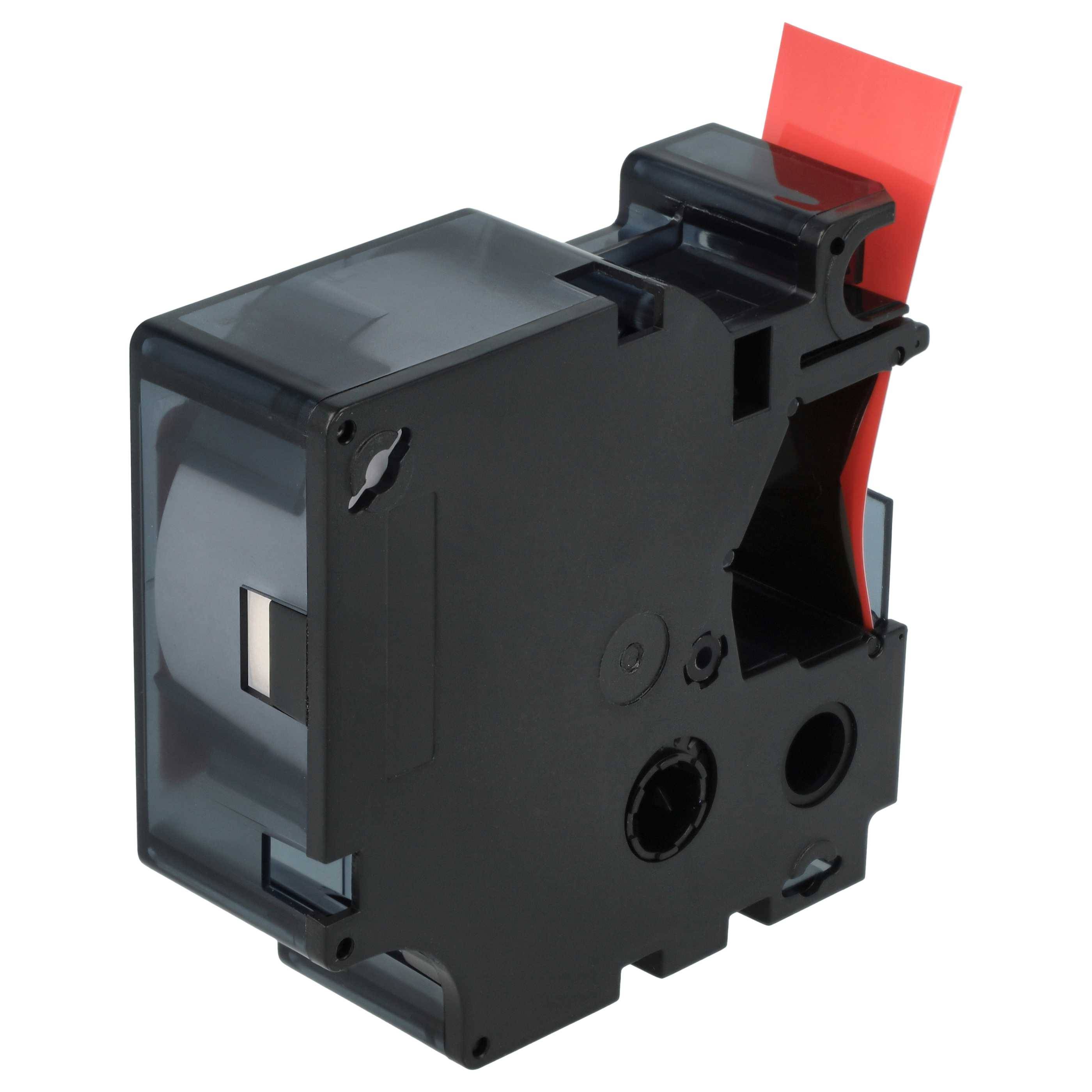 vhbw Schriftband-Kassette kompatibel mit Dymo LabelMaker PC2 | PC Etiketten-Drucker 7m x 19mm Schwarz auf Rot, Kunststoff