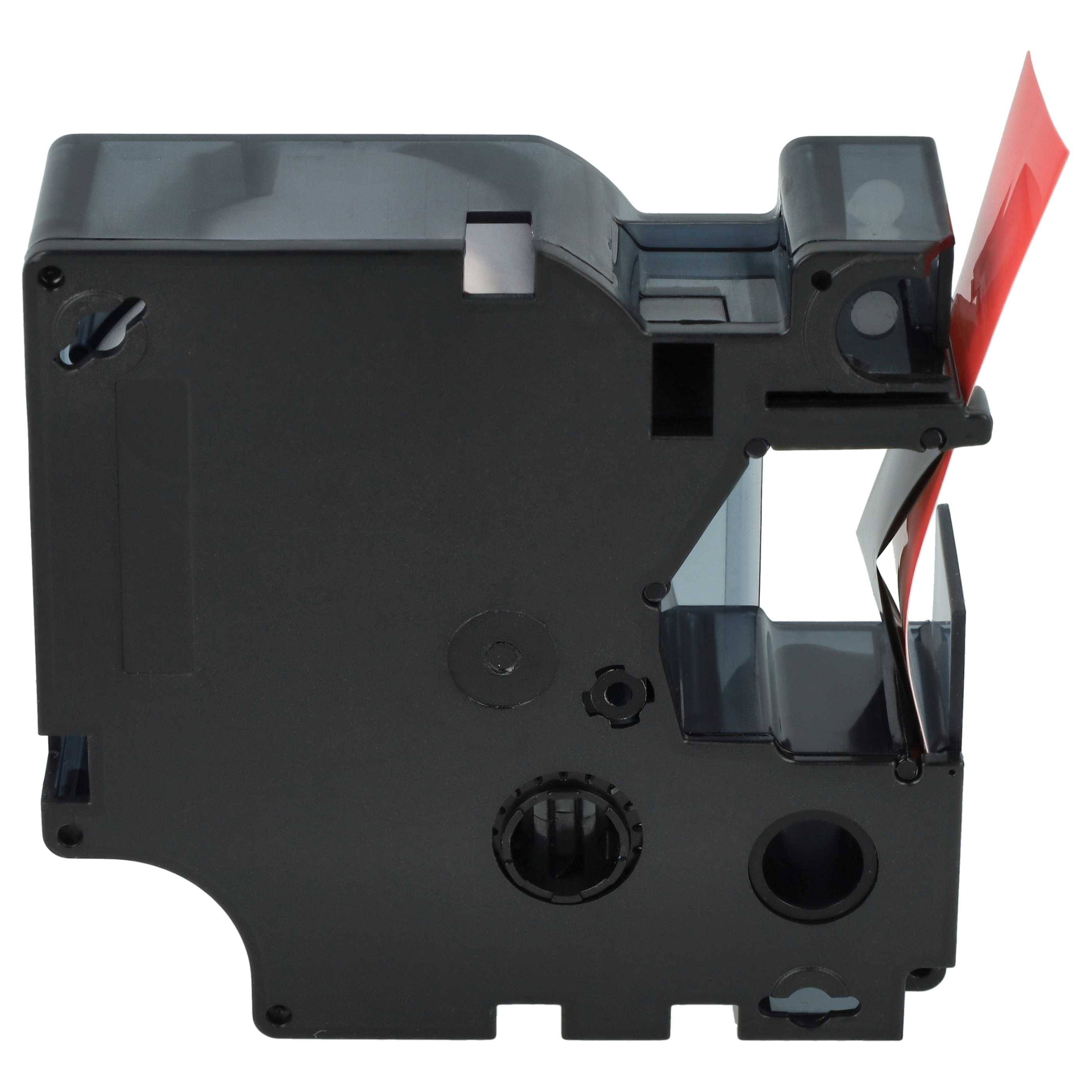 vhbw Schriftband-Kassette kompatibel mit Dymo LabelMaker PC2 | PC Etiketten-Drucker 7m x 19mm Schwarz auf Rot, Kunststoff