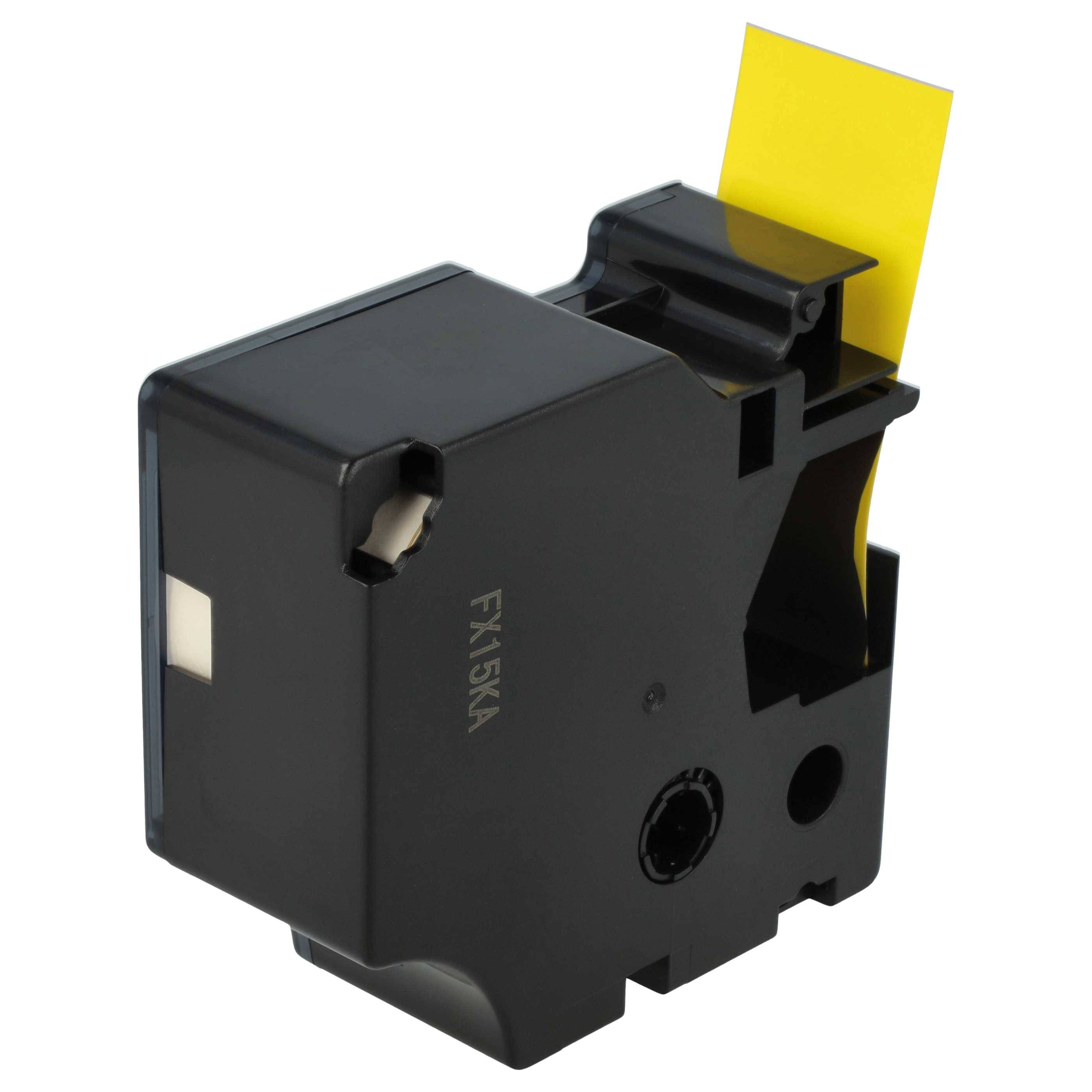 vhbw Schriftband-Kassette kompatibel mit Dymo LabelWriter Duo 400, Duo, Duo 450 Etiketten-Drucker 7m x 24mm Schwarz auf Gelb