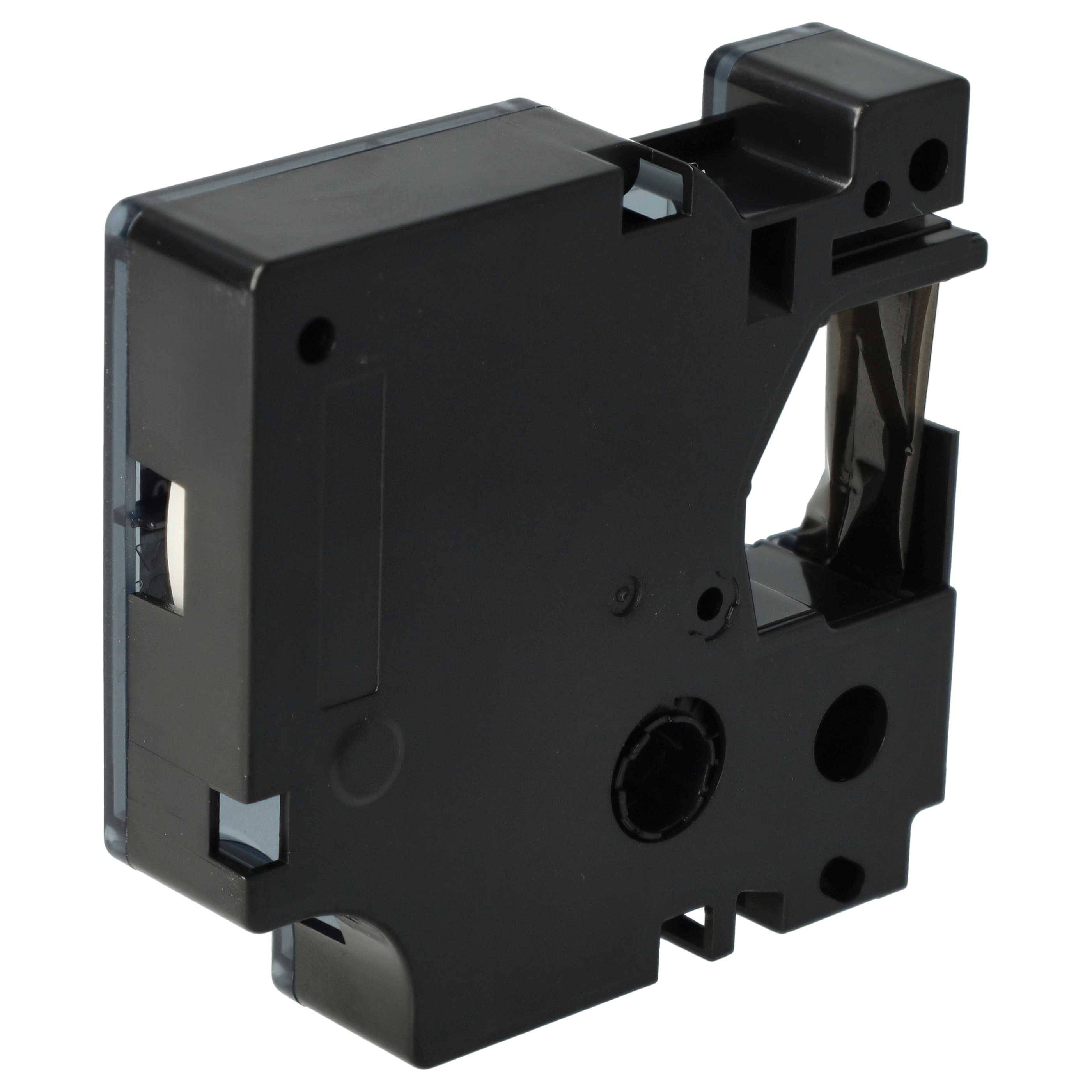 vhbw Schriftband-Kassette kompatibel mit Dymo LabelManager 420P, 400, 450, 300, 350, 360D, 350D Etiketten-Drucker 7m x 6mm Schwarz auf Transparent