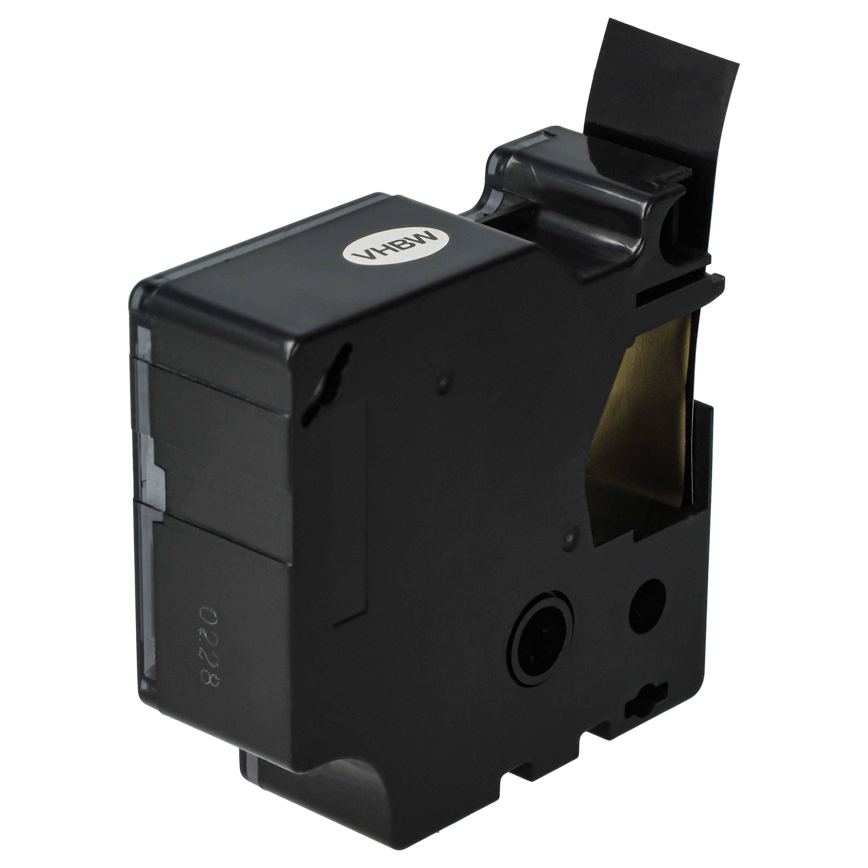 vhbw Schriftband-Kassette kompatibel mit Dymo LabelManager 400, 300, 200, 350, 360D, 350D Etiketten-Drucker 7m x 19mm Gold auf Schwarz, Kunststoff