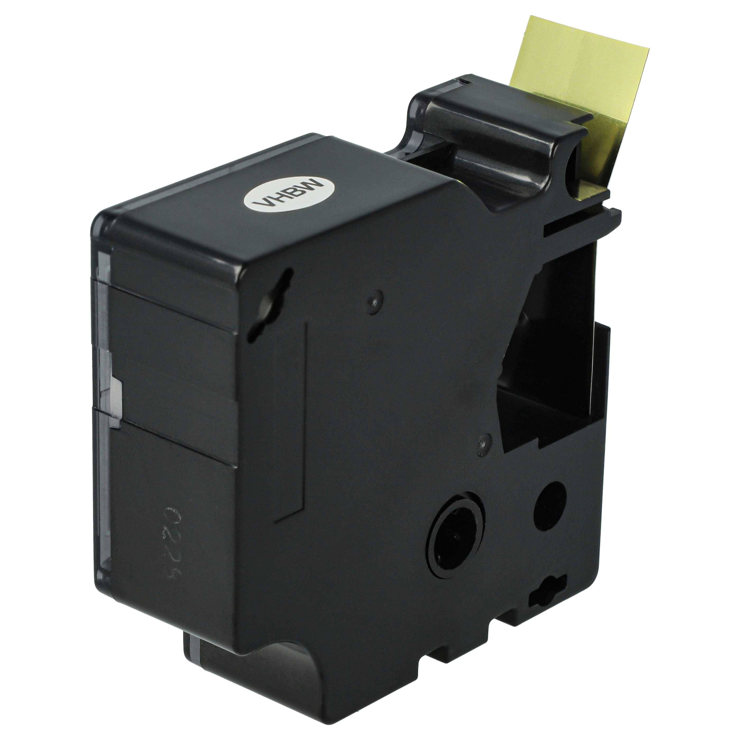 vhbw Schriftband-Kassette kompatibel mit Dymo LabelManager 400, 300, 200, 350, 360D, 350D Etiketten-Drucker 7m x 19mm Schwarz auf Gold, Kunststoff