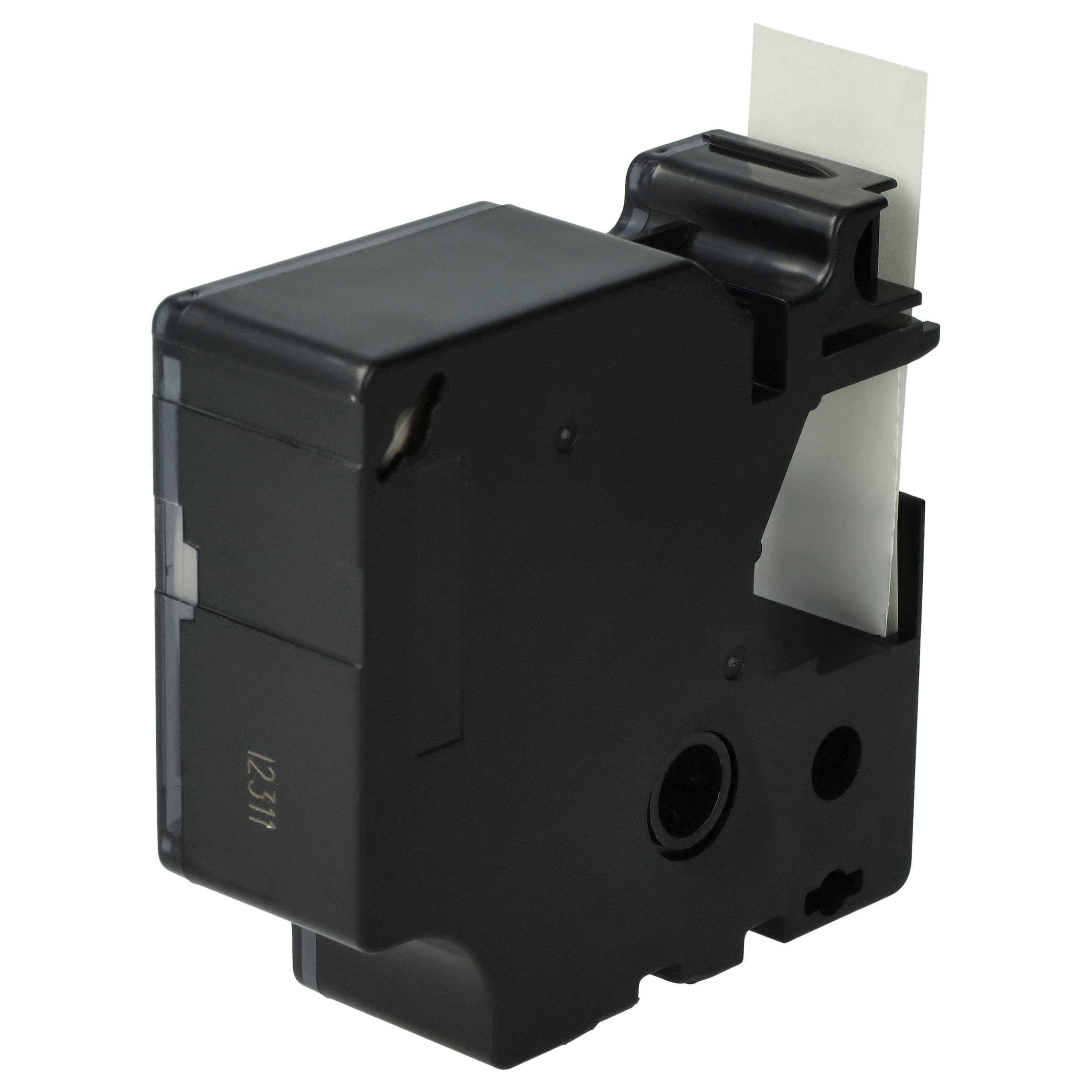 vhbw Schriftband-Kassette kompatibel mit Dymo LabelManager 500TS, PC II Etiketten-Drucker 7m x 19mm Weiß auf Transparent, Kunststoff