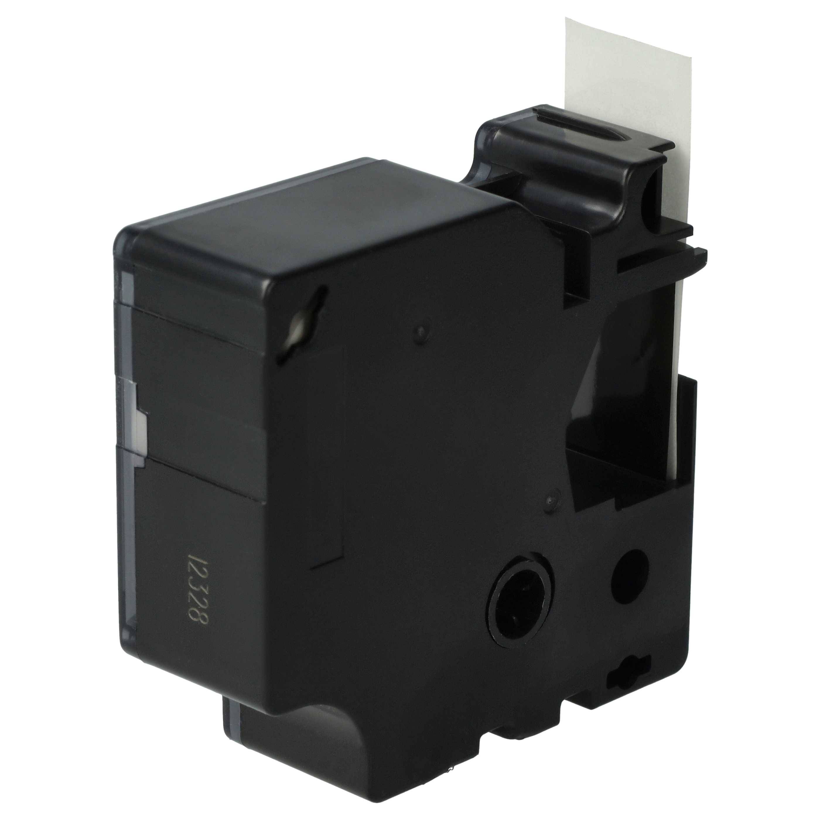 vhbw Schriftband-Kassette kompatibel mit Dymo LabelManager 420P | 400, 450D, 450, 500 Etiketten-Drucker 7m x 19mm Schwarz auf Transparent