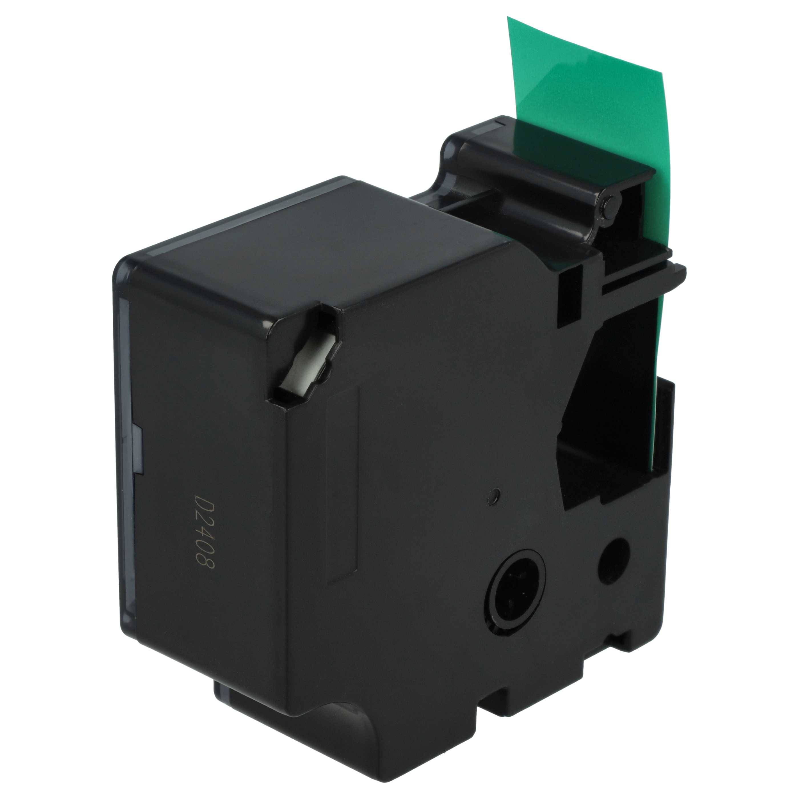 vhbw Schriftband-Kassette kompatibel mit Dymo LabelWriter Duo 400, Duo, Duo 450 Etiketten-Drucker 7m x 24mm Schwarz auf Grün