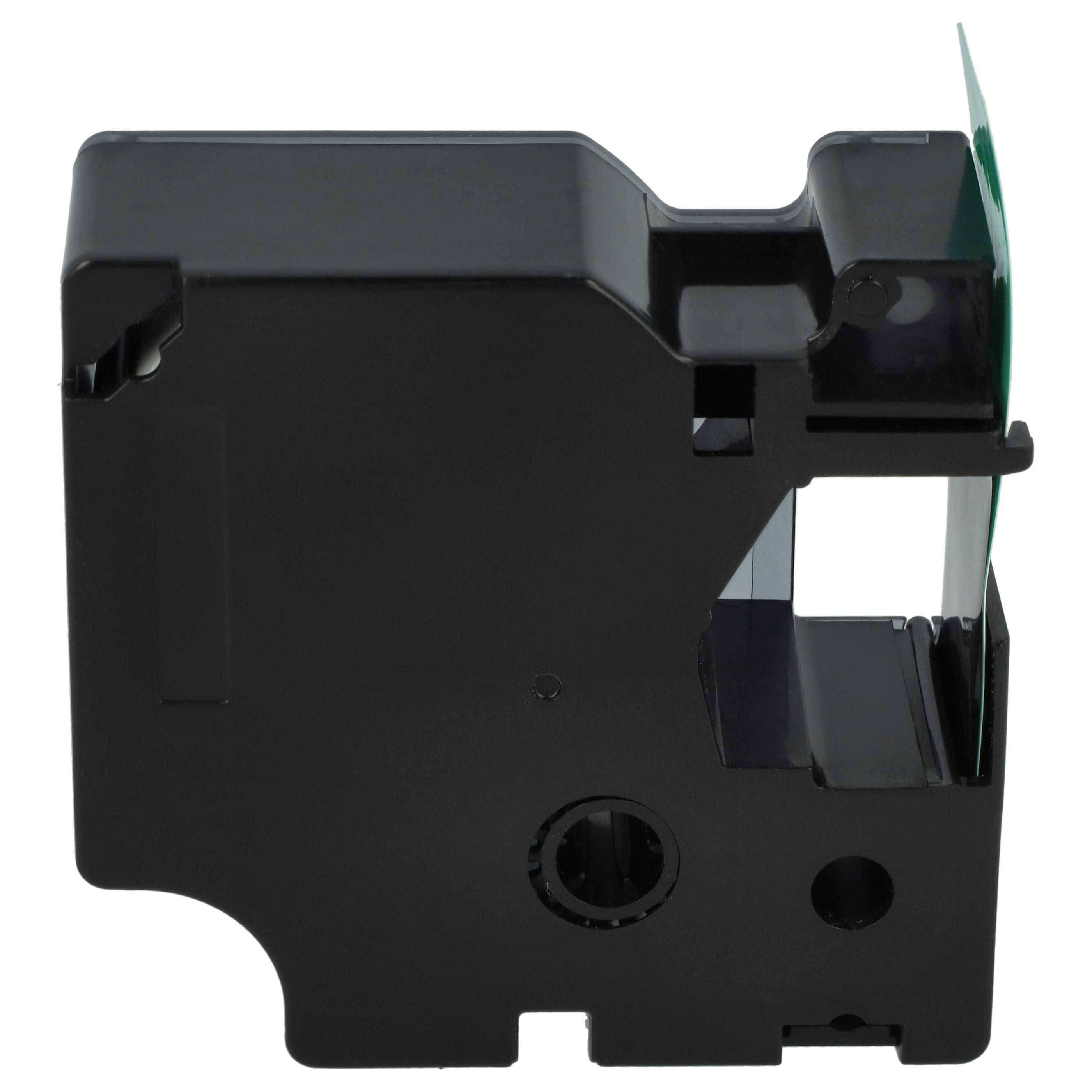 vhbw Schriftband-Kassette kompatibel mit Dymo LabelWriter Duo 400, Duo, Duo 450 Etiketten-Drucker 7m x 24mm Schwarz auf Grün