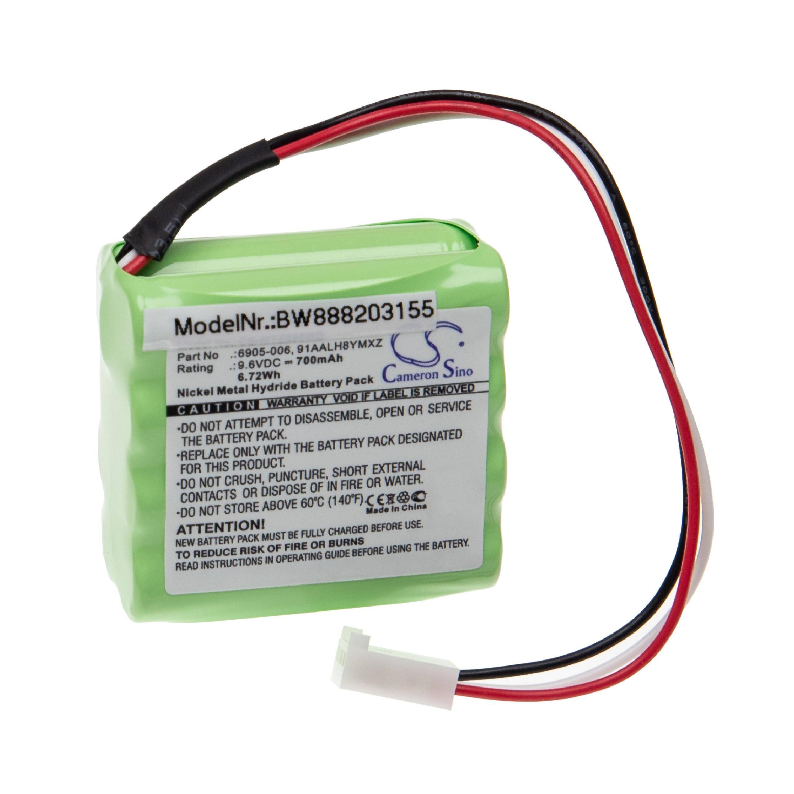 vhbw Akku Ersatz für Morita 6905-006, 91AALH8YMXZ für Medizintechnik (700 mAh, 9,6 V, NiMH)