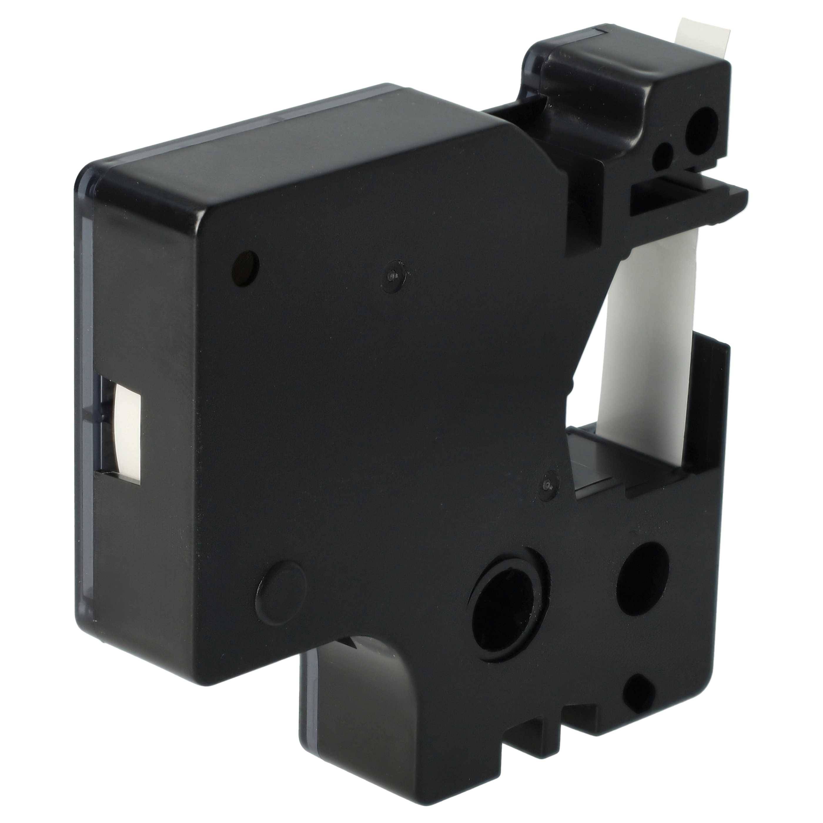 vhbw Schriftband-Kassette kompatibel mit Dymo LabelMaker PC2, PC Etiketten-Drucker 7m x 6mm Weiß auf Transparent