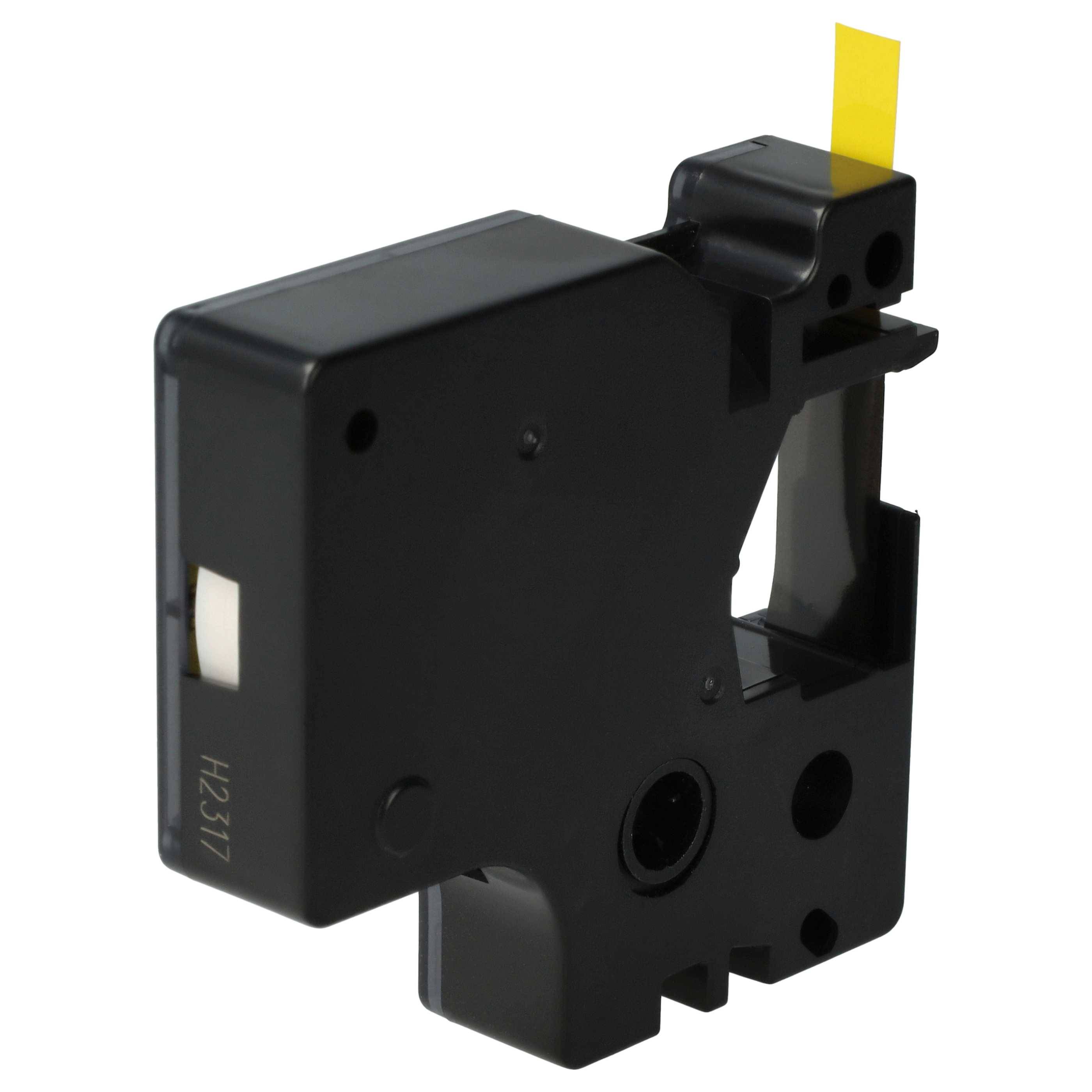 vhbw Schriftband-Kassette kompatibel mit Dymo LabelManager 420P, 400, 450D, 450, 500TS, 500, 360D, 350D Etiketten-Drucker 7m x 6mm Schwarz auf Gelb