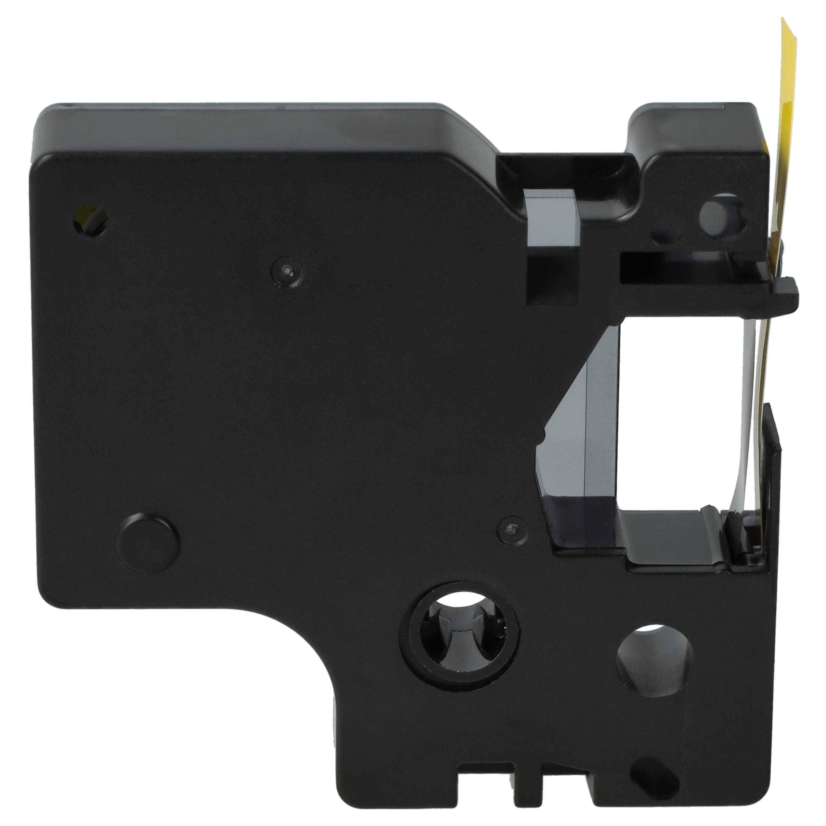 vhbw Schriftband-Kassette kompatibel mit Dymo LabelManager 420P, 400, 450D, 450, 500TS, 500, 360D, 350D Etiketten-Drucker 7m x 6mm Schwarz auf Gelb
