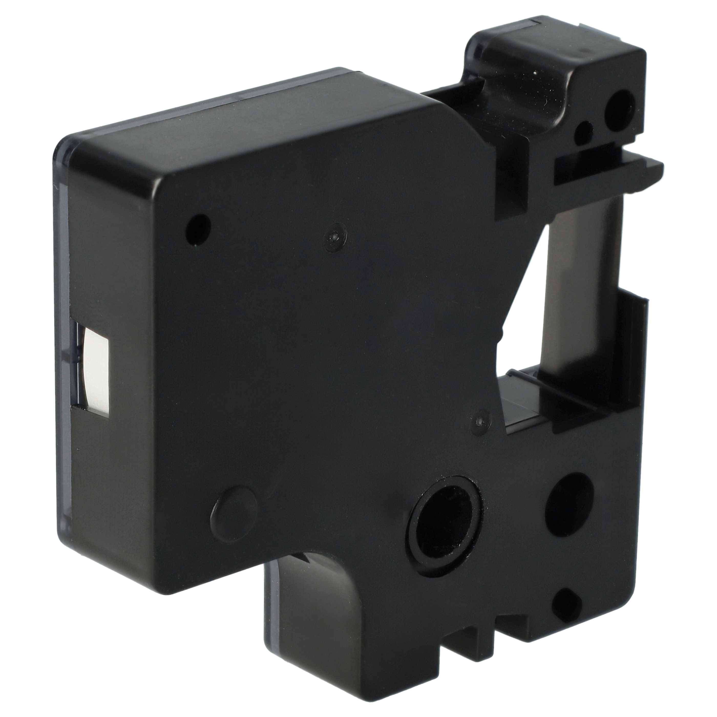 vhbw Schriftband-Kassette kompatibel mit Dymo LabelWriter Duo 400, Duo, Duo 450 Etiketten-Drucker 7m x 6mm Schwarz auf Silber