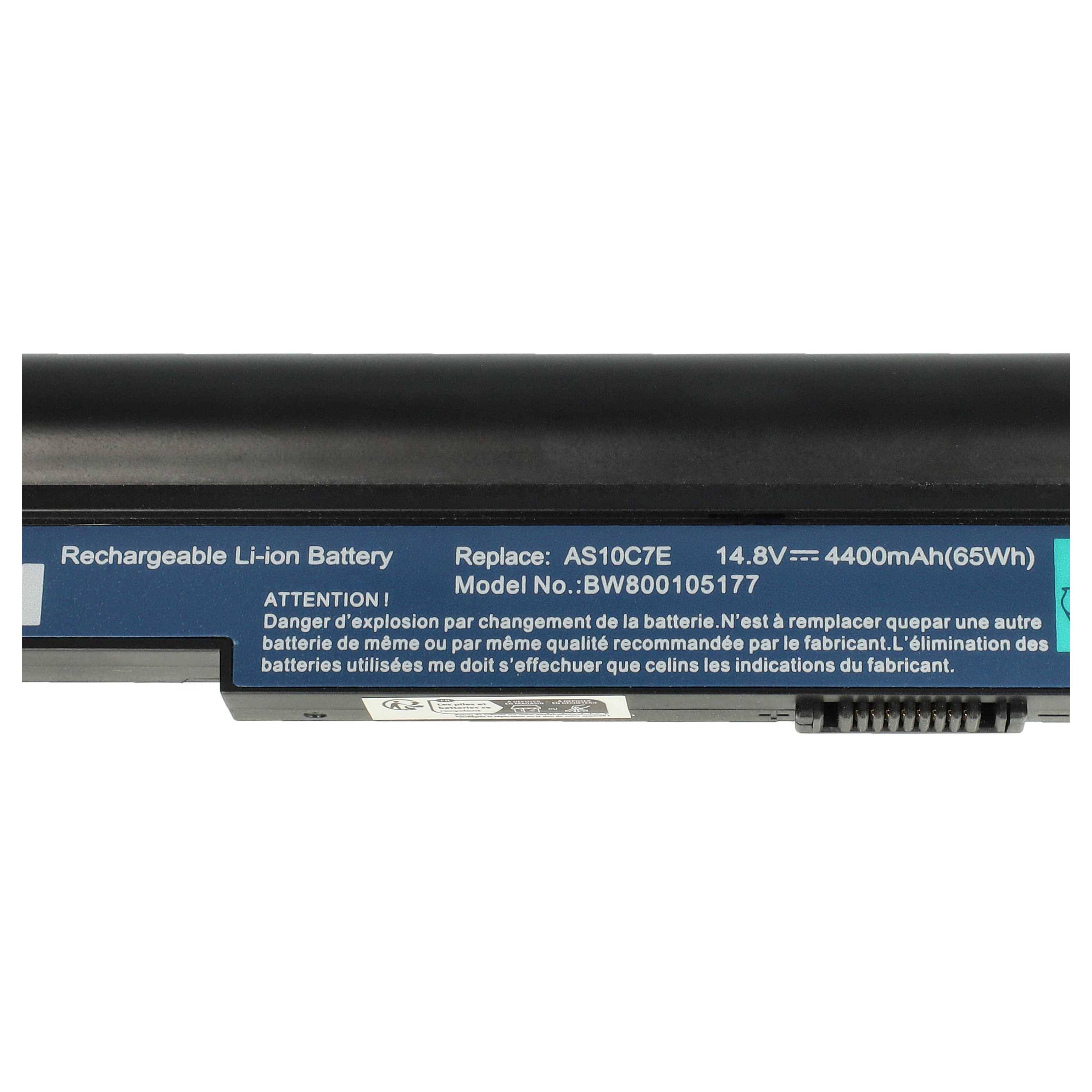 vhbw Akku kompatibel mit Acer Aspire AS8943G-5464G50Bnss, AS8943G-454G64Mn, AS8943G-5454G50Bnss Notebook (4400 mAh, 14,8 V, Li-Ion)