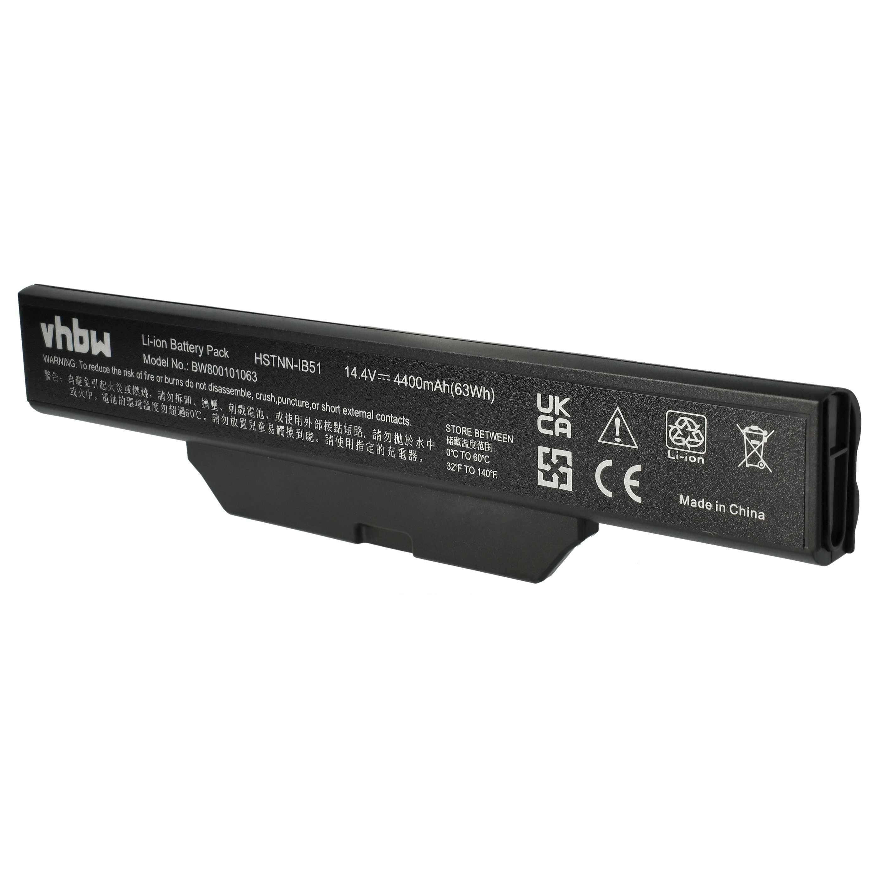 vhbw Akku Ersatz für HP / CompaQ 451085-141, 451085-661, 451086-001, 451086-121 für Notebook (4400mAh, 14,4V, Li-Ion)