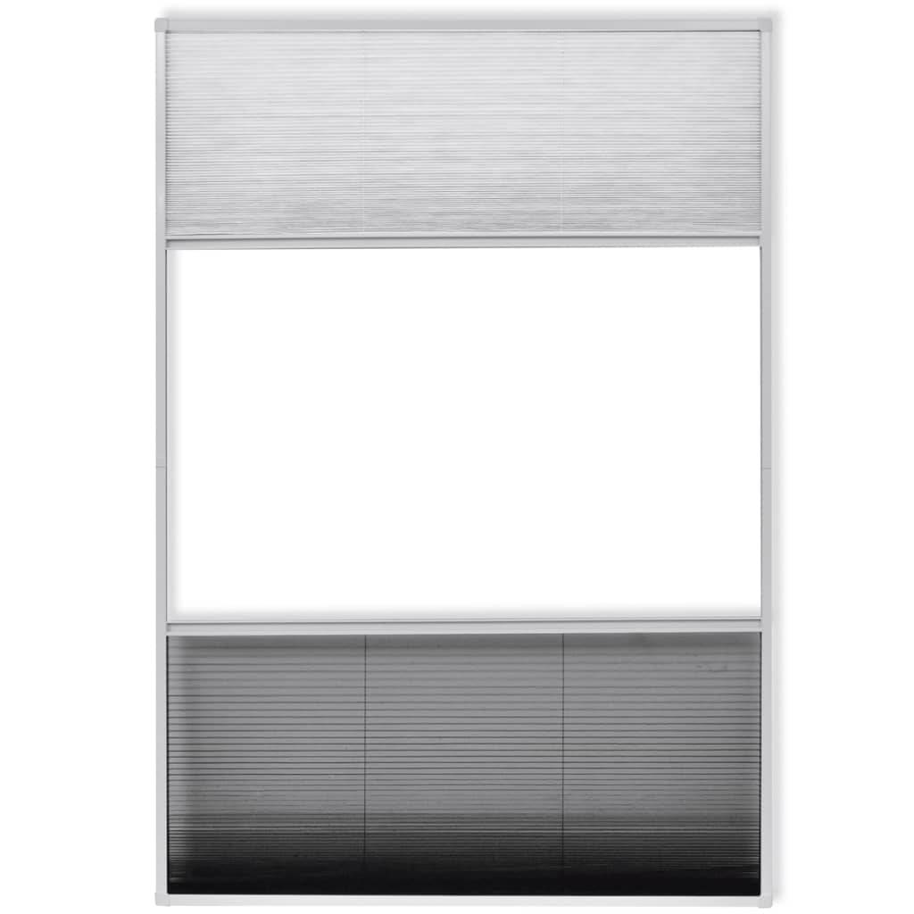 vidaXL Plisse Insektenschutzfenster mit Jalousie Aluminium 160×80 cm