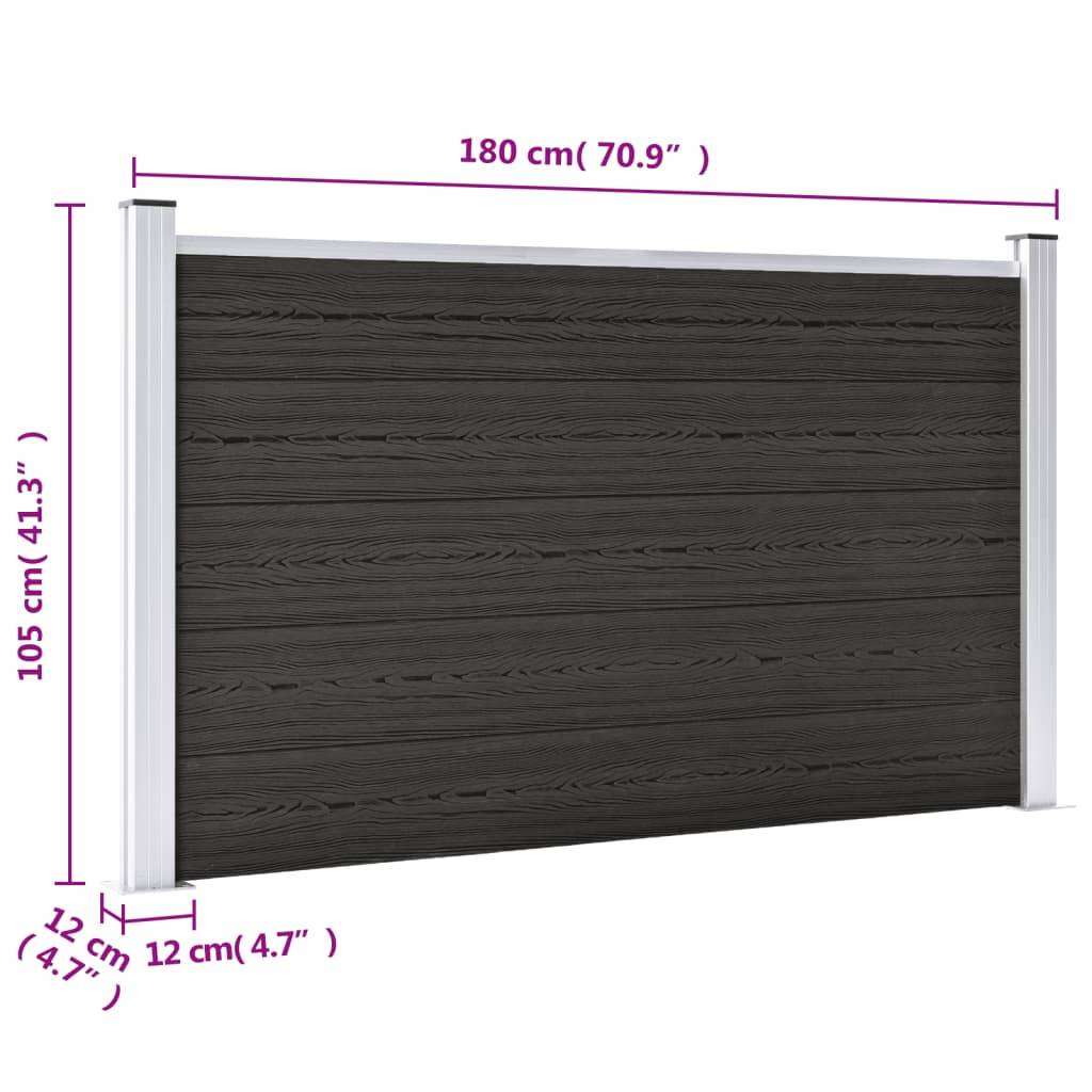 vidaXL Gartenzaun WPC 180×105 cm Grau