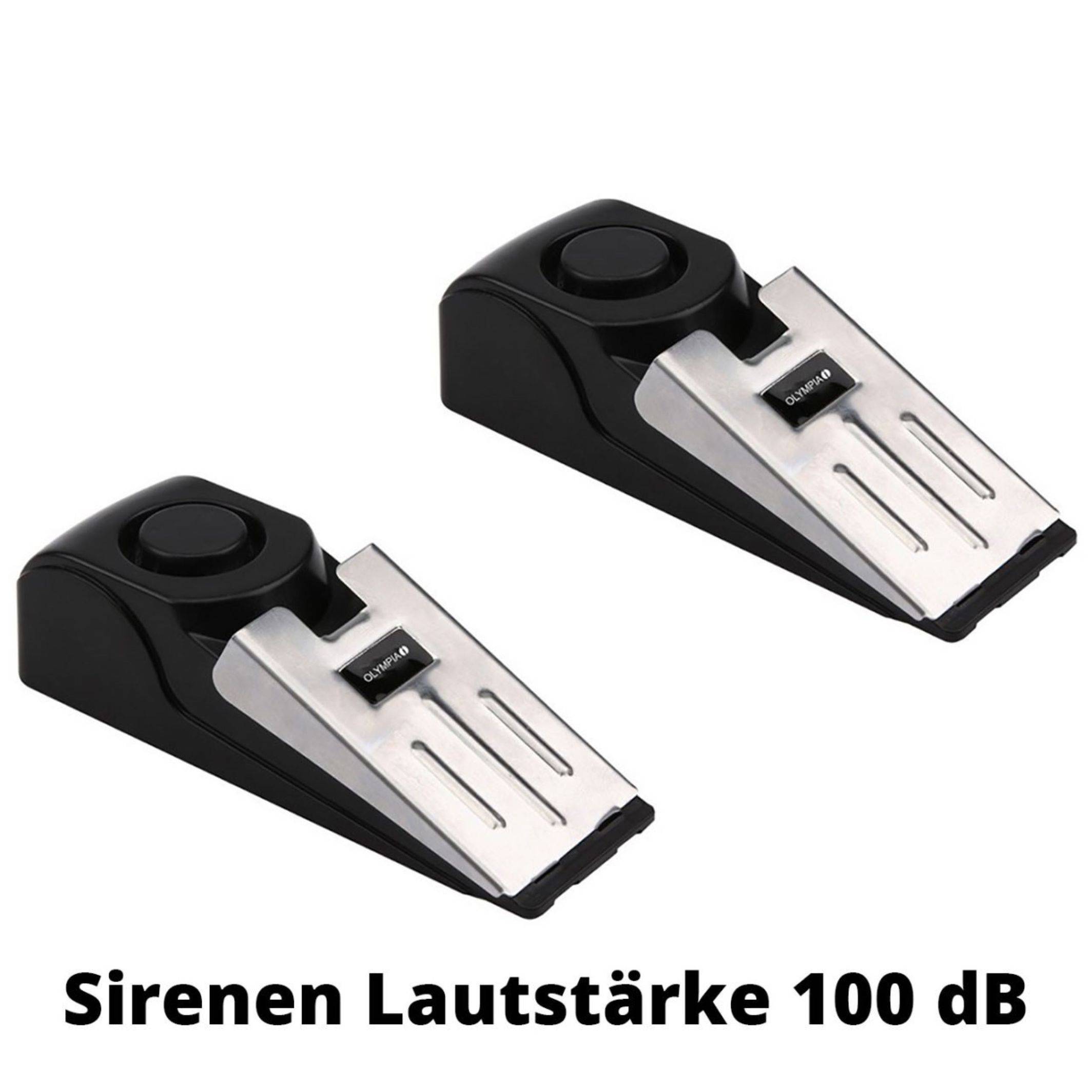 2 Stück OLYMPIA T 300 Alarm-Türstopper mit Erschütterungssensor, 100 dB