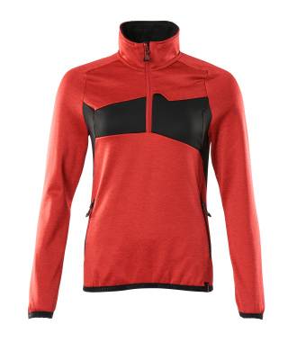 Microfleecejacke Fleecepullover mit kurzem Zipper, Damen S