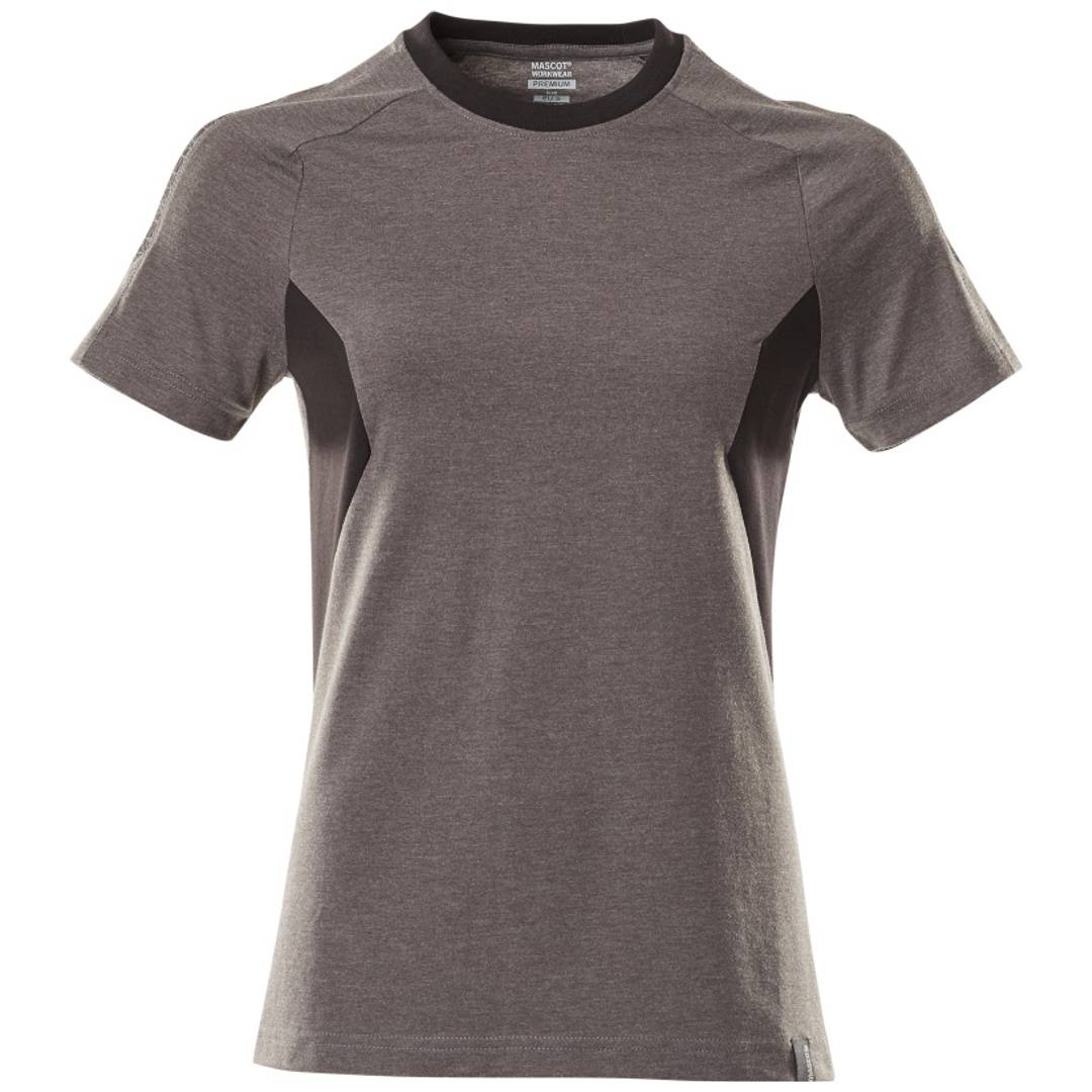 Graues ärmelloses Athletik-T-Shirt mit dunklerer Raglanteillung an der Schulter, Vorderansicht auf einfachem weißem Hintergrund.
