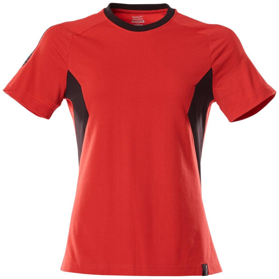 Rotes ärmelloses Sportshirt mit schwarzen Seitenpaneelen auf weißem Hintergrund.