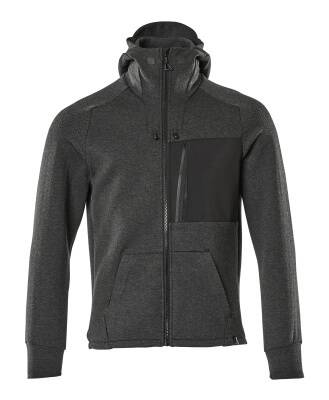Mascot Kapuzensweatshirt ADVANCED mit Reißverschluss 17384 Gr. XS schwarz-meliert