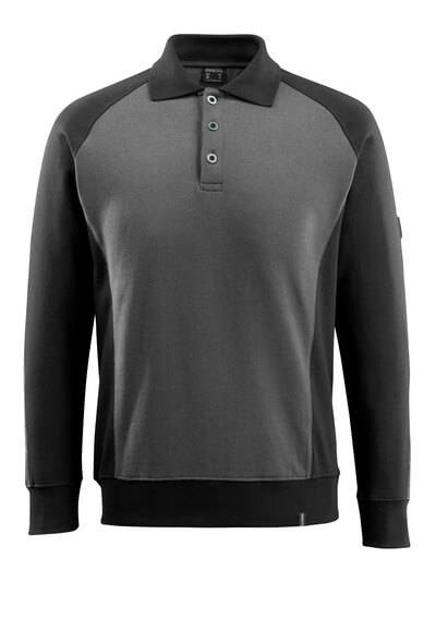 Mascot Polo-Sweatshirt MAGDEBURG UNIQUE langarm 50610 Gr. 3XL dunkelanthrazit/schwarz