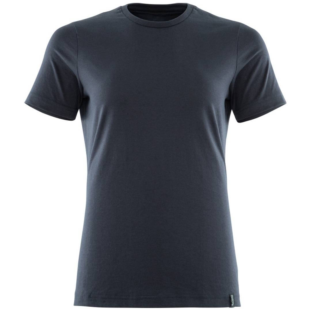 Dunkelgraues T-Shirt mit Kurzarm isoliert auf weißem Hintergrund.