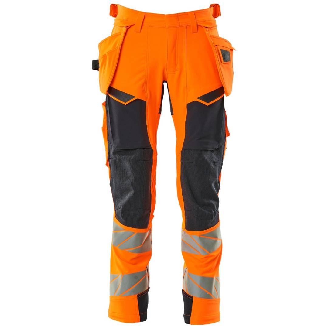 Mascot Warn-Stretchhose mit Hängetaschen 19031-711 Gr. 100 hi-vis orange/schwarzblau