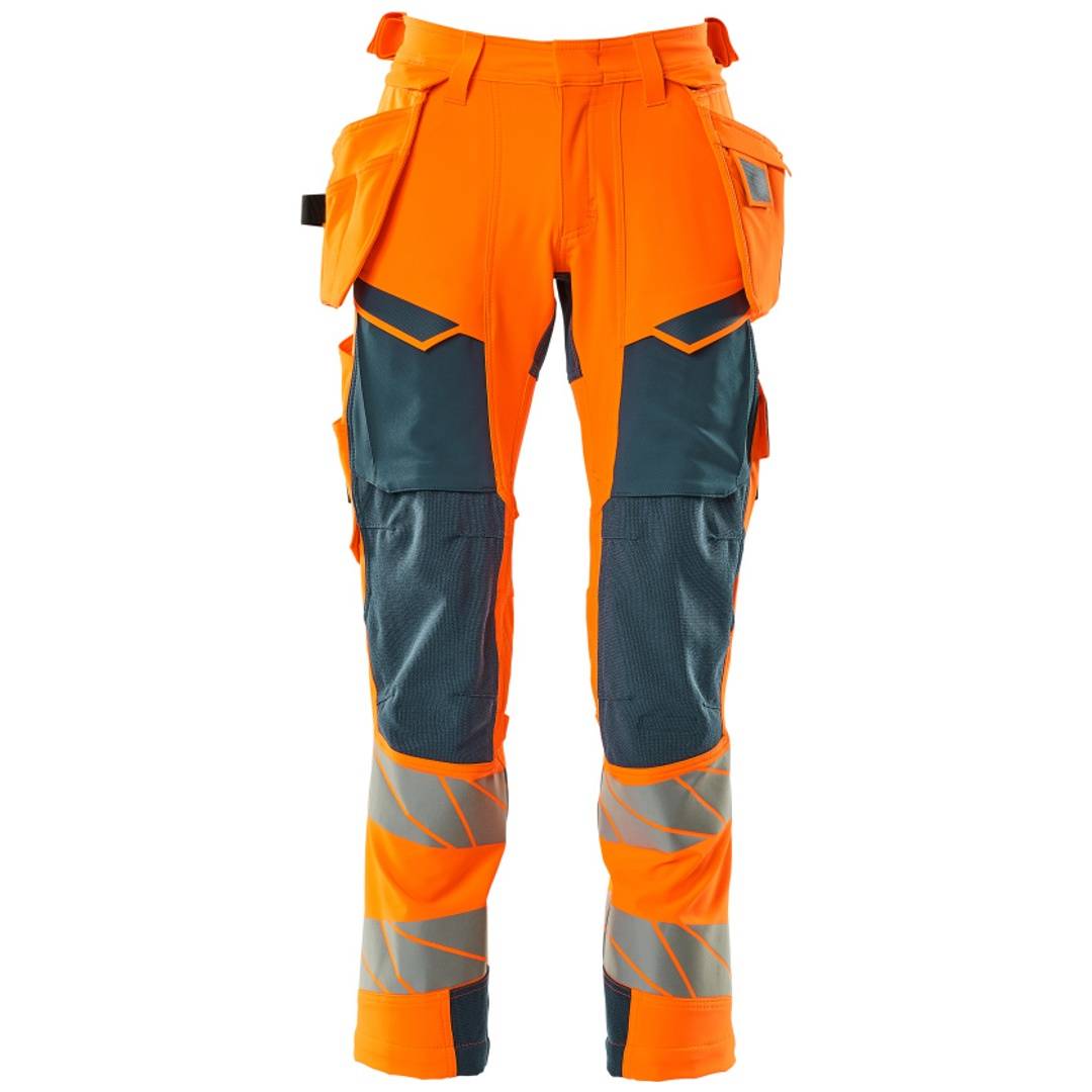 Mascot Warn-Stretchhose mit Hängetaschen 19031-711 Gr. 23 hi-vis orange/dunkelpetroleum