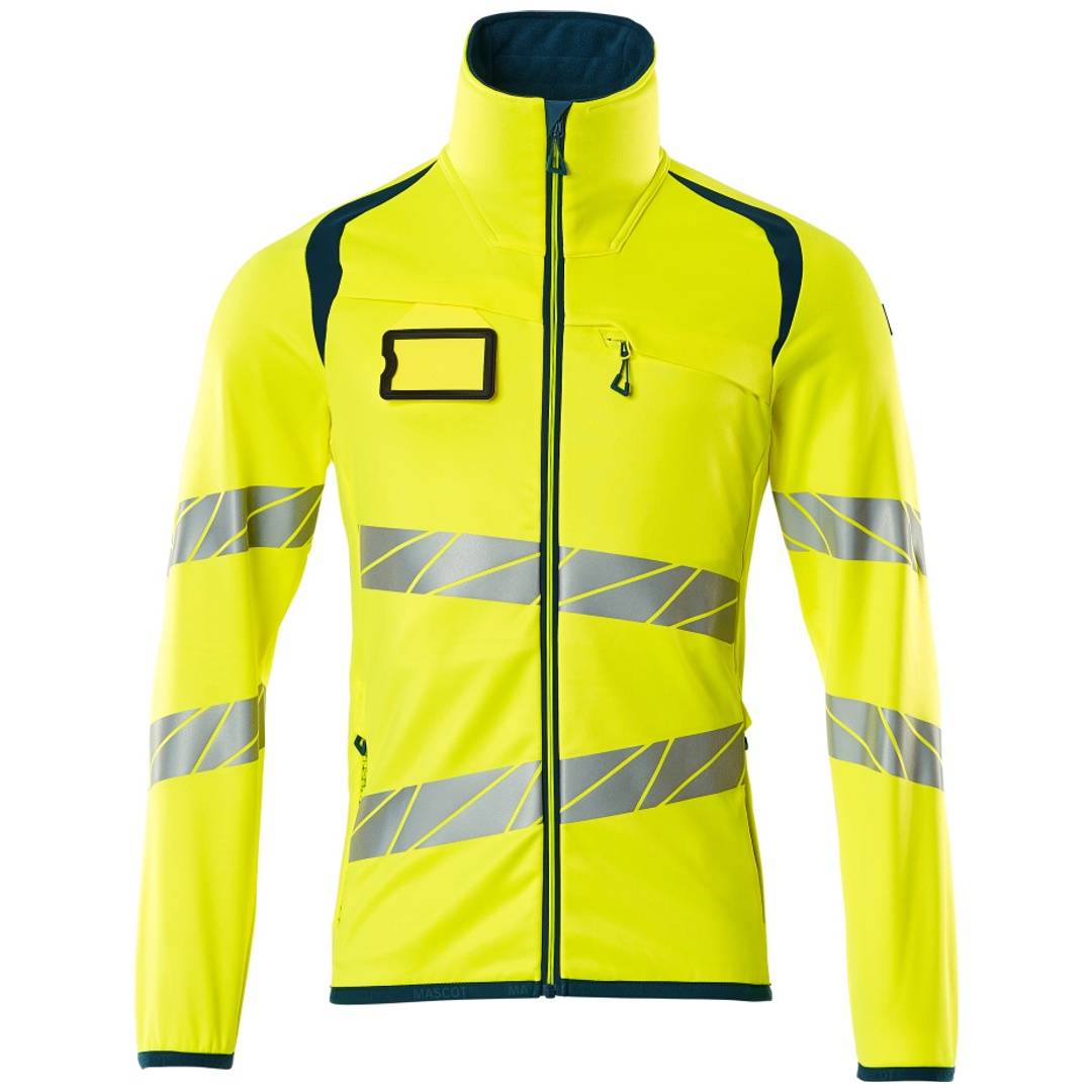 Mascot Fleecepullover mit Reißverschluss 19103 Gr. 3XL hi-vis gelb/dunkelpetroleum
