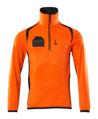 Microfleecejacke Fleecepullover mit kurzem Reißverschluss 2XL