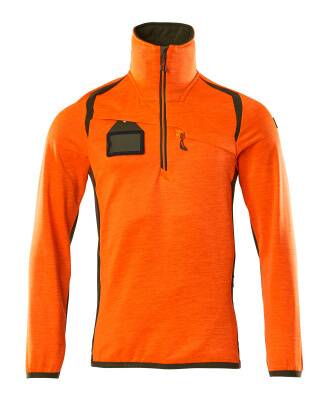 Microfleecejacke Fleecepullover mit kurzem Reißverschluss 2XL
