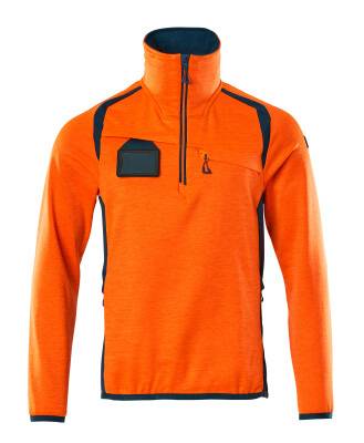Microfleecejacke Fleecepullover mit kurzem Reißverschluss 2XL