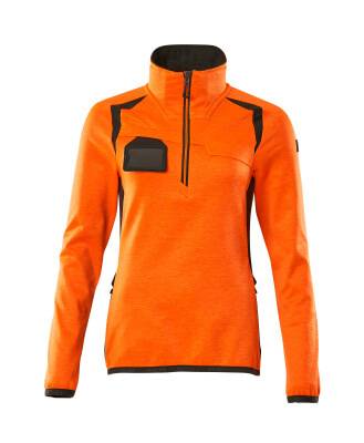 Microfleecejacke Fleecepullover mit kurzem Zipper, Damen 2XL