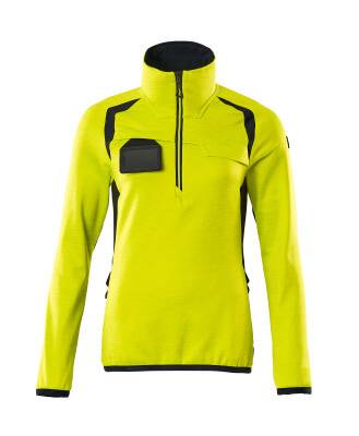 Microfleecejacke Fleecepullover mit kurzem Zipper, Damen 3XL