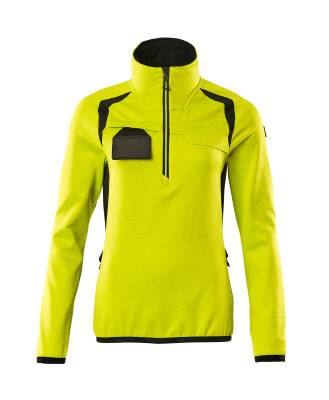 Microfleecejacke Fleecepullover mit kurzem Zipper, Damen 3XL