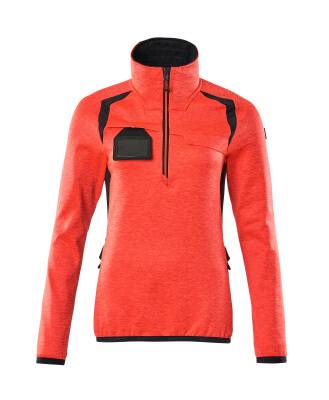 Microfleecejacke Fleecepullover mit kurzem Zipper, Damen 2XL