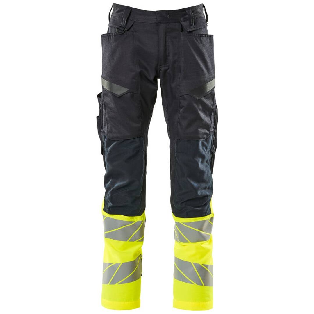Mascot Accelerate Safe Hose mit Knietaschen 19679-236-01017 Gr. 82C66 schwarzblau/hi-vis gelb