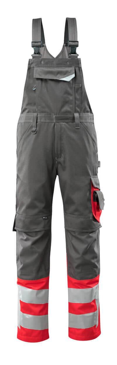 Mascot-15669-860 Sunderland Latzhose Safe Supreme Gr. 90C62 dunkelanthrazit/hi-vis rot