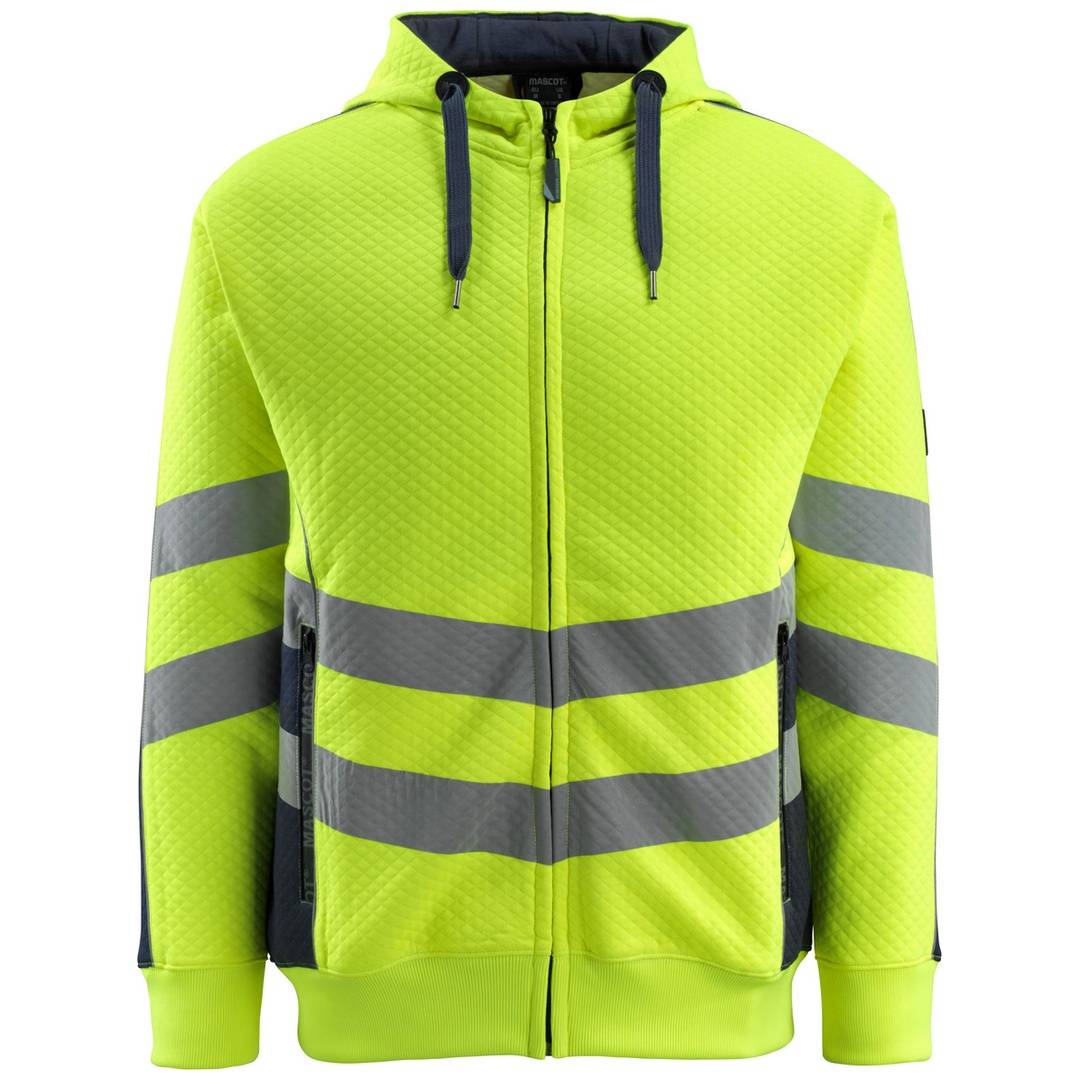 Mascot Warnschutz Kapuzensweatshirt CORBY SAFE SUPREME mit Reißverschluss 50138 Gr. M warngelb/schwarzblau