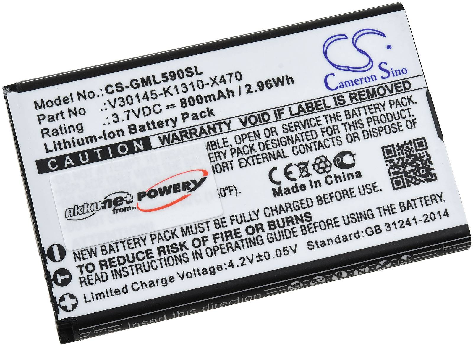 Powery Akku passend für Handy Gigaset GL590, Typ V30145-K1310-X470, 3,7V, Li-Ion