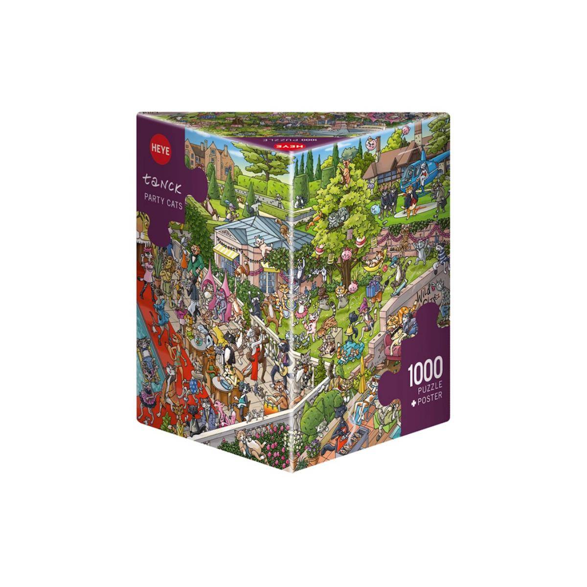 298388 - Party Cats, Cartoon im Dreieck, 1000 Teile - Puzzlegröße 50 x 70 cm