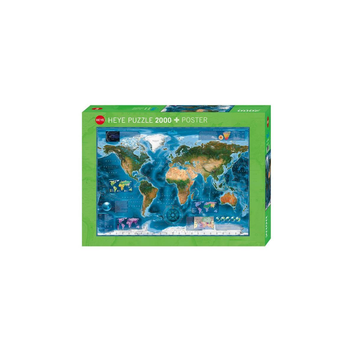 297978 - Satelliten-Karte - Landkarten-Kunst, 2000 Teile, 96.6 x 68.8 cm