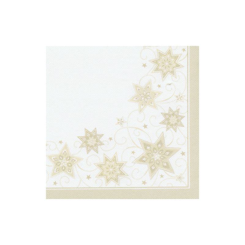 PAPSTAR Weihnachts-Motivservietten "Just Stars", champagner