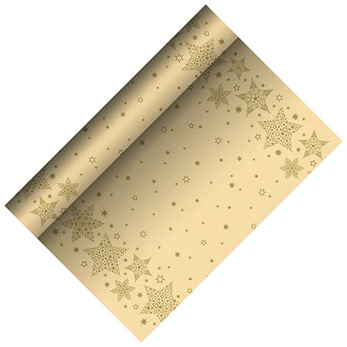 Tischläufer, stoffähnlich, Airlaid 3 m x 40 cm creme "Christmas Shine". Material: Airlaid. Farbe: creme