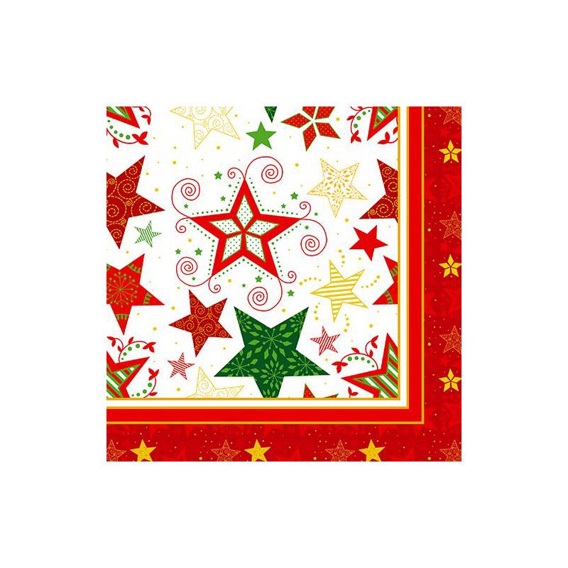 PAPSTAR Weihnachts-Motivservietten "Heavenly Stars", weiß