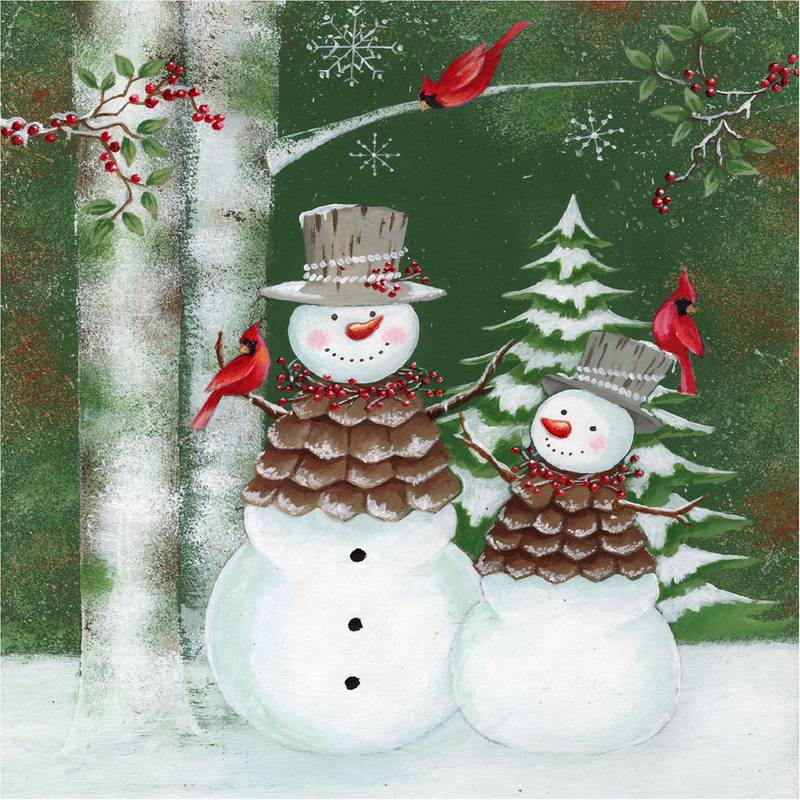 PAPSTAR Weihnachts-Motivservietten "Forest Snowmen"