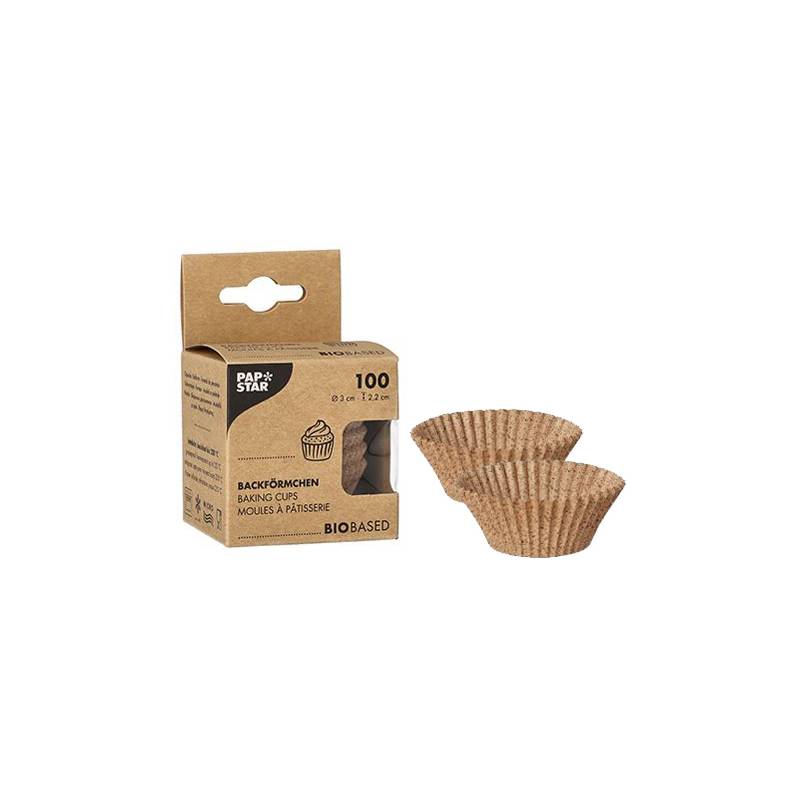 PAPSTAR Backförmchen, aus Kakaoschalen, 30 mm, natur